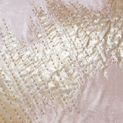 20" X 20" Ivory Safari Animals Abstract Polyester Zippered Pillow With Beads