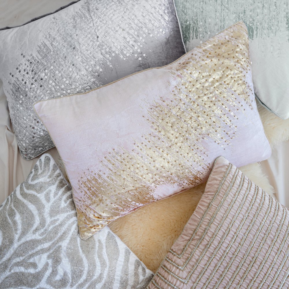 20" X 20" Ivory Safari Animals Abstract Polyester Zippered Pillow With Beads