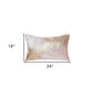 16" X 24" Gold Abstract Throw Pillow with Beads