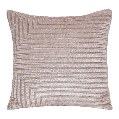 20" Pink Geometric Throw Pillow with Beads