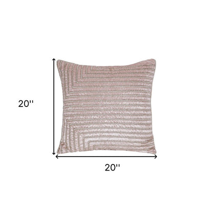 20" Pink Geometric Throw Pillow with Beads