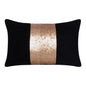 16" X 24" Black Striped Polyester Zippered Pillow With Beads