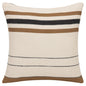 20" X 20" Ivory Striped Cotton Zippered Pillow