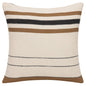 20" Brown And Ivory Striped Cotton Throw Pillow