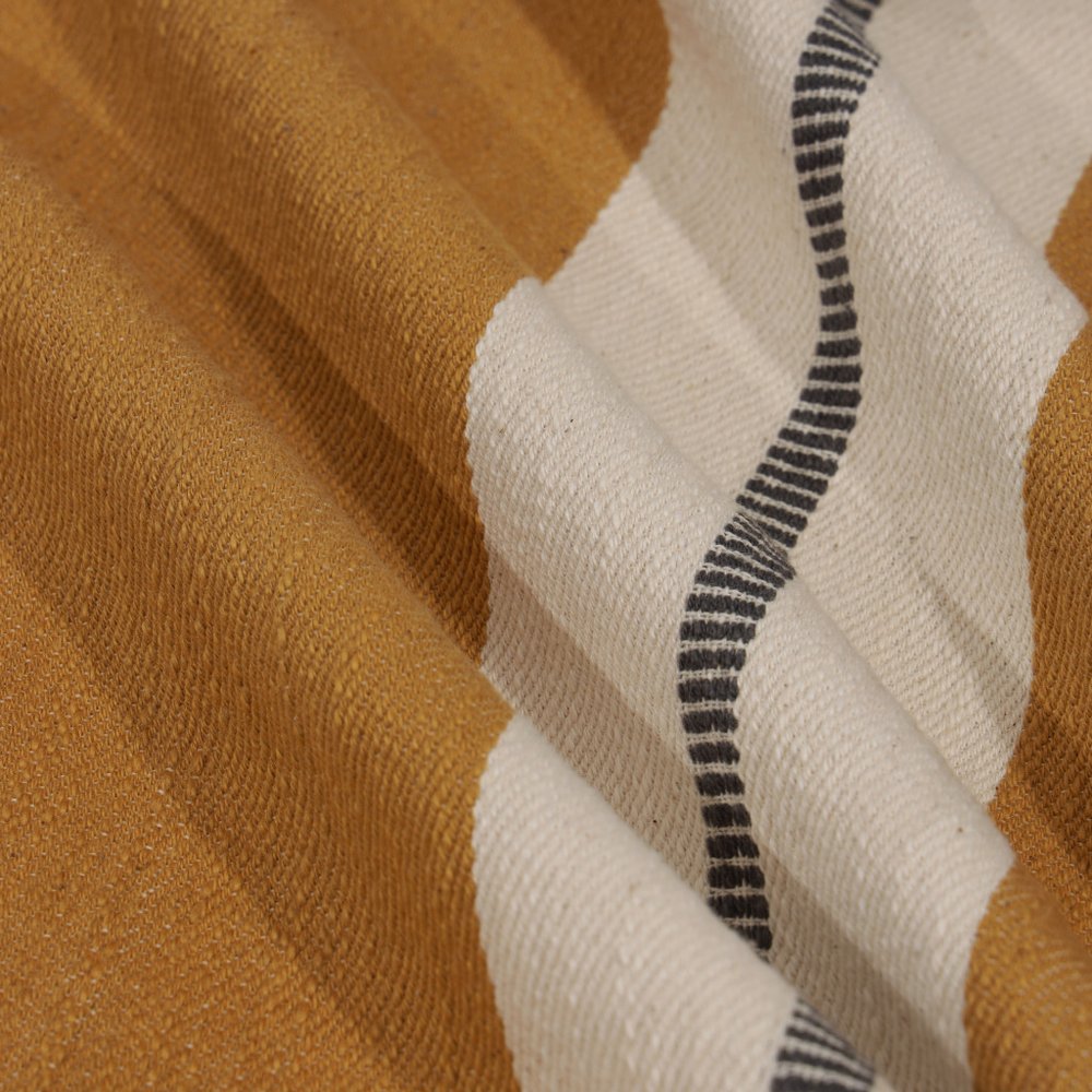 20" X 20" Brown Striped Cotton Zippered Pillow