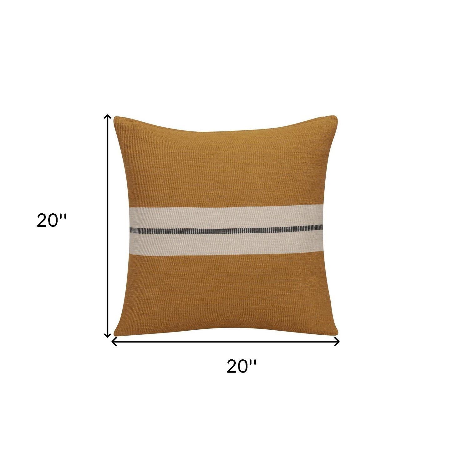 24" X 24" Blue Striped Cotton Zippered Pillow