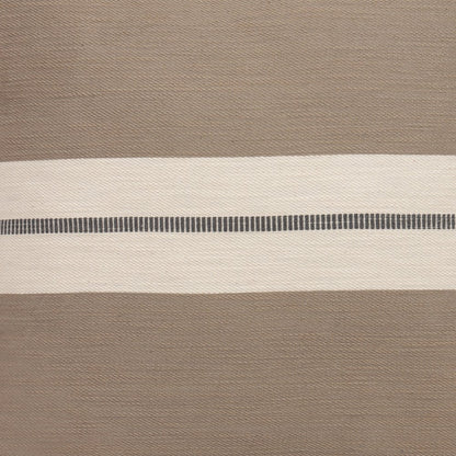 24" Taupe And Dark Gray Cotton Striped Throw Pillow