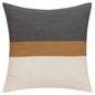 20" X 20" Brown Striped Cotton Zippered Pillow