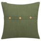 20" Sage Green Cotton Throw Pillow With Buttons