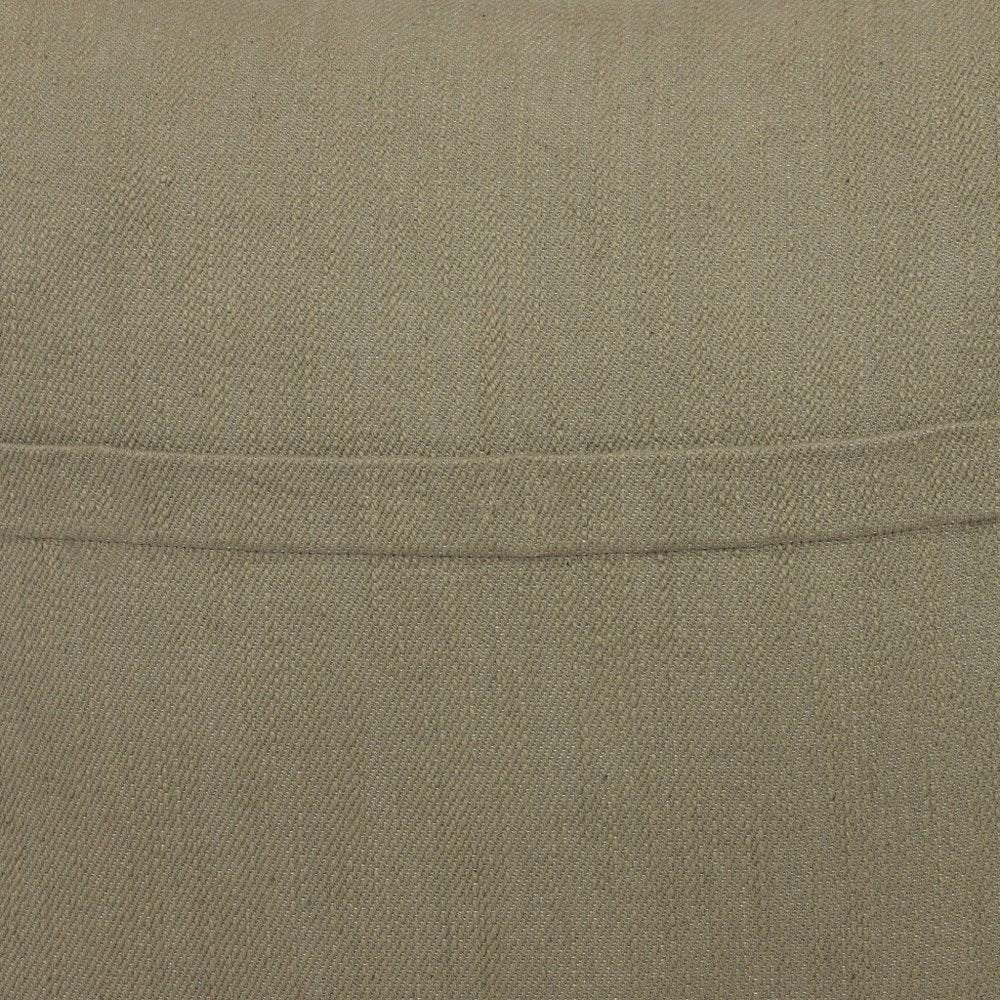 20" Forest Green Cotton Throw Pillow With Buttons