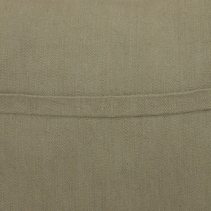 20" Forest Green Cotton Throw Pillow With Buttons