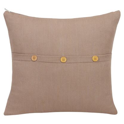 20" Sage Green Cotton Throw Pillow With Buttons