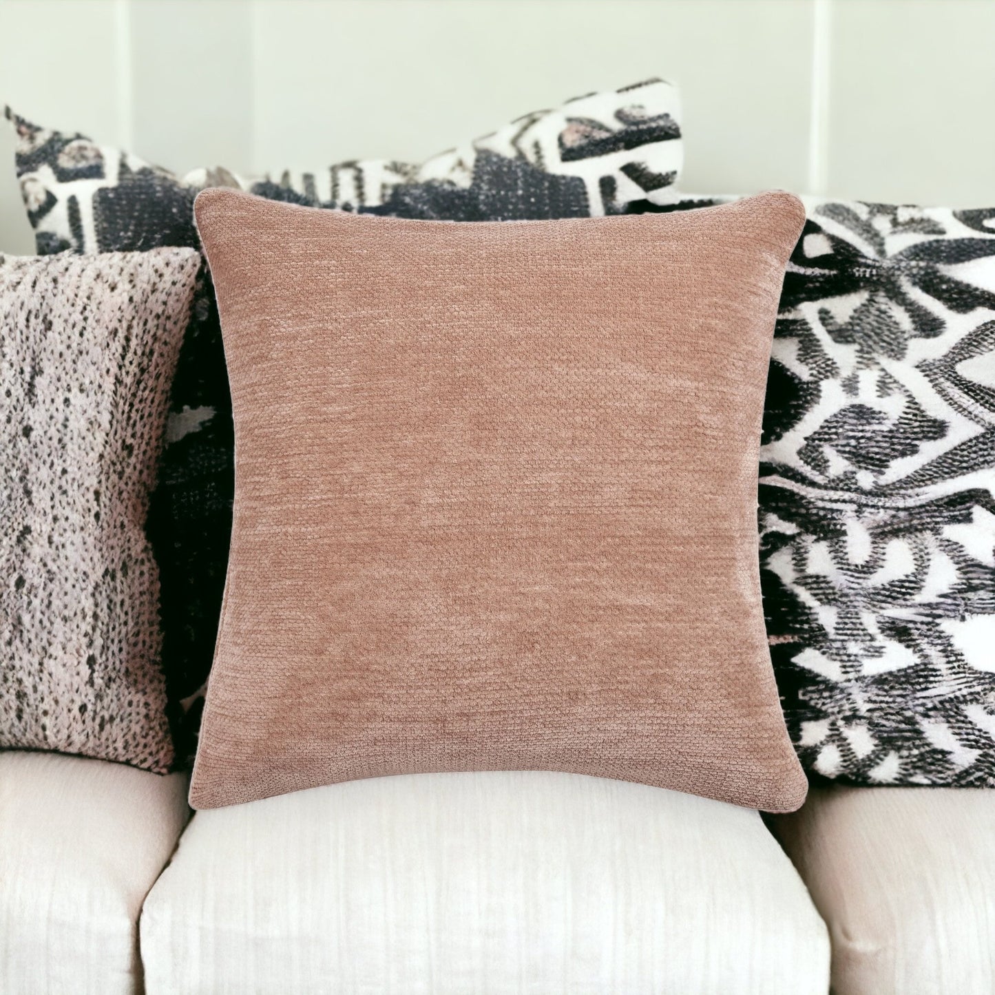 20" X 20" Gray Chenille Zippered Pillow