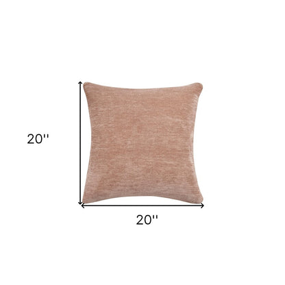 20" X 20" Beige Chenille Zippered Pillow