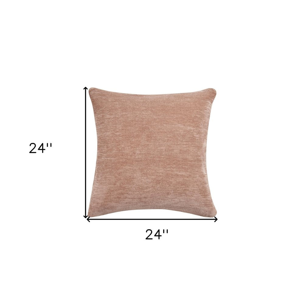 20" X 20" Beige Chenille Zippered Pillow