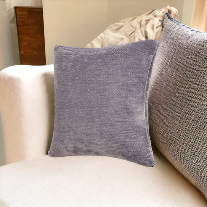 20" X 20" Gray Chenille Zippered Pillow