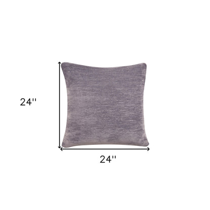 20" X 20" Gray Chenille Zippered Pillow