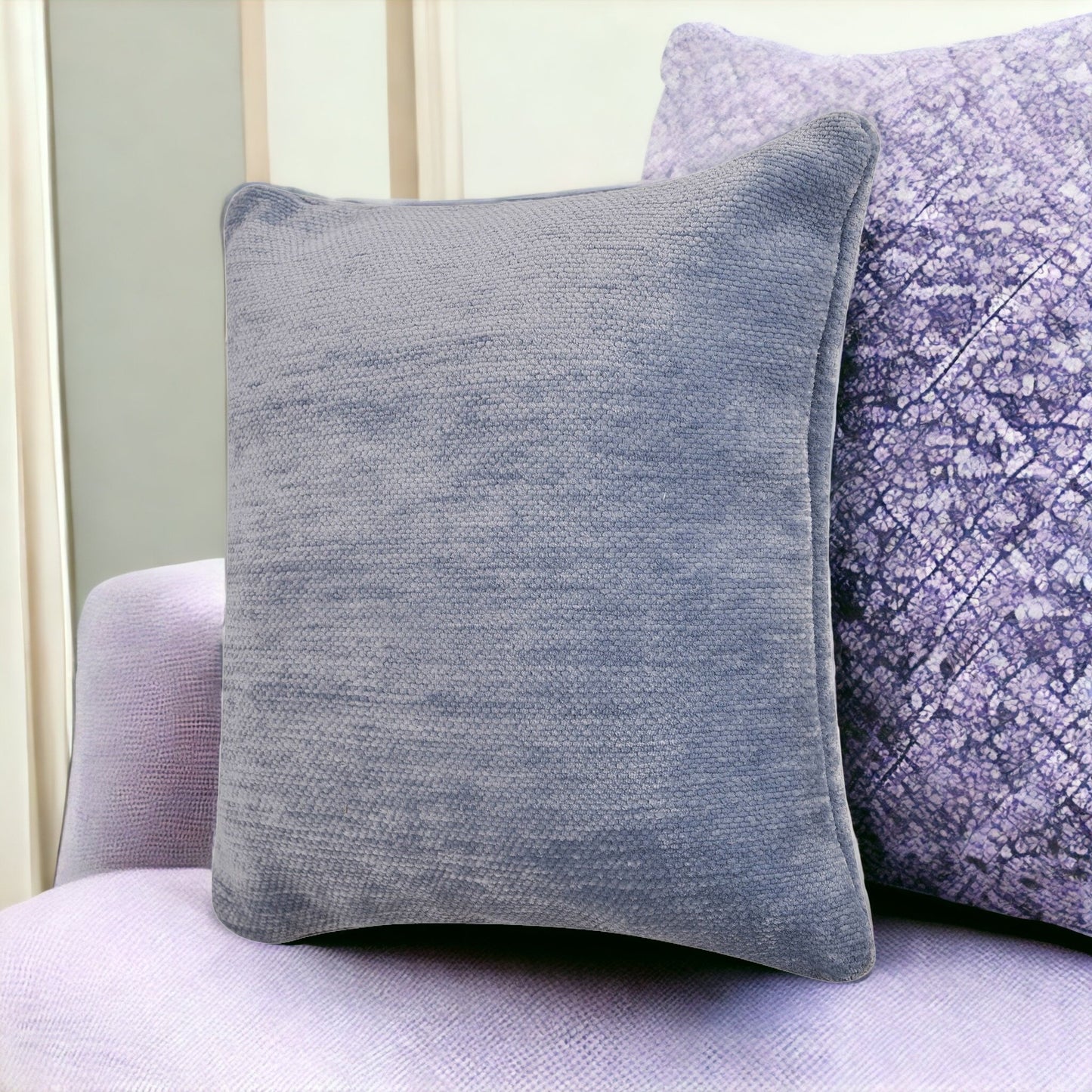 20" X 20" Gray Chenille Zippered Pillow