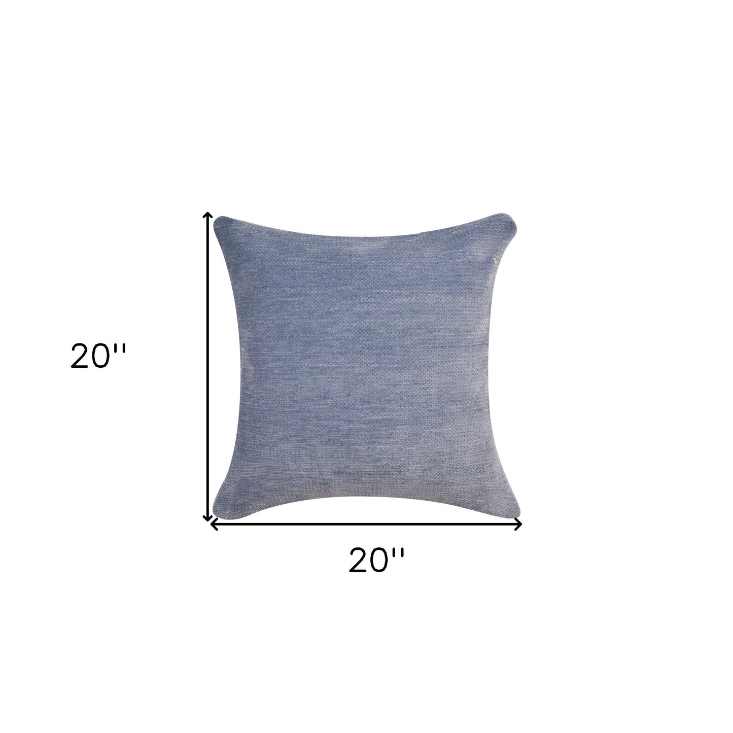 20" X 20" Gray Chenille Zippered Pillow