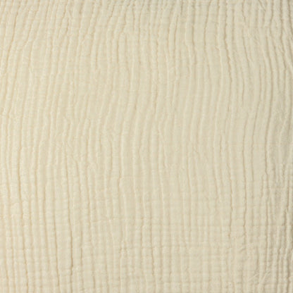 20" X 20" Cream Cotton Zippered Down Pillow With Fringe