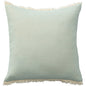 20" X 20" White Cotton Zippered Down Pillow With Fringe