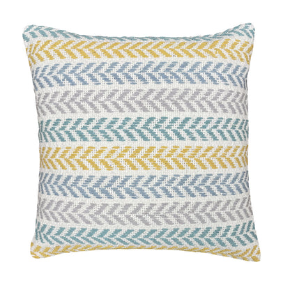 Set of Two 18" X 18" Blue Beach Chevron Cotton Zippered Pillow