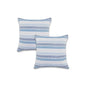 Set of Two 18" X 18" Blue Beach Chevron Cotton Zippered Pillow