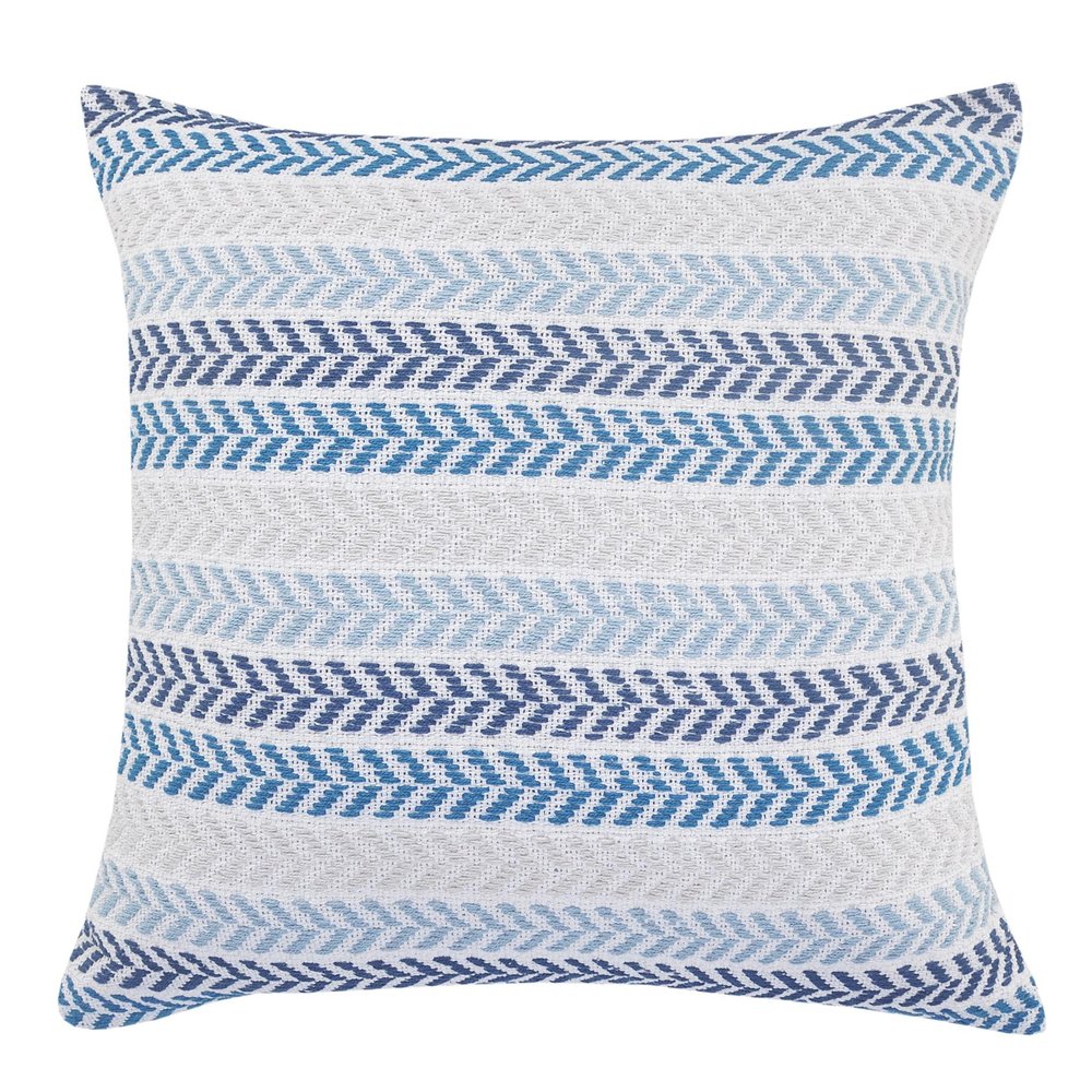 Set of Two 18" X 18" Black Beach Chevron Cotton Zippered Pillow
