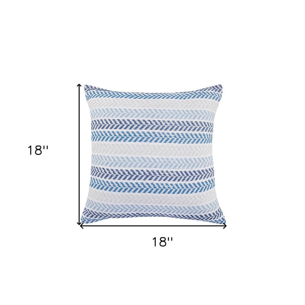 Set of Two 18" X 18" Green Beach Chevron Cotton Zippered Pillow