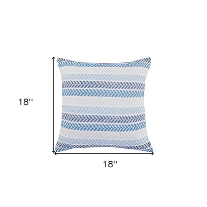 Set of Two 18" X 18" Black Beach Chevron Cotton Zippered Pillow