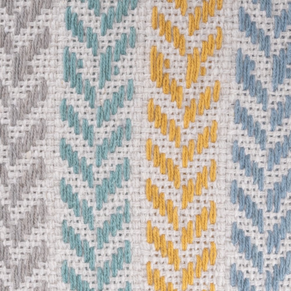 Set of Four 18" X 18" Blue Beach Chevron Cotton Zippered Pillow