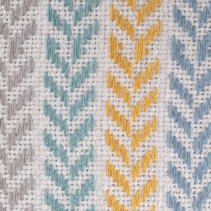 Set of Four 18" X 18" Blue Beach Chevron Cotton Zippered Pillow