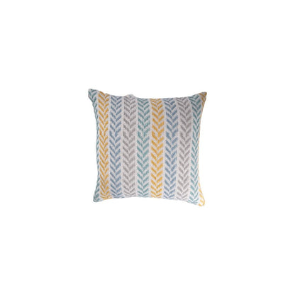 Set of Four 18" X 18" Blue Beach Chevron Cotton Zippered Pillow