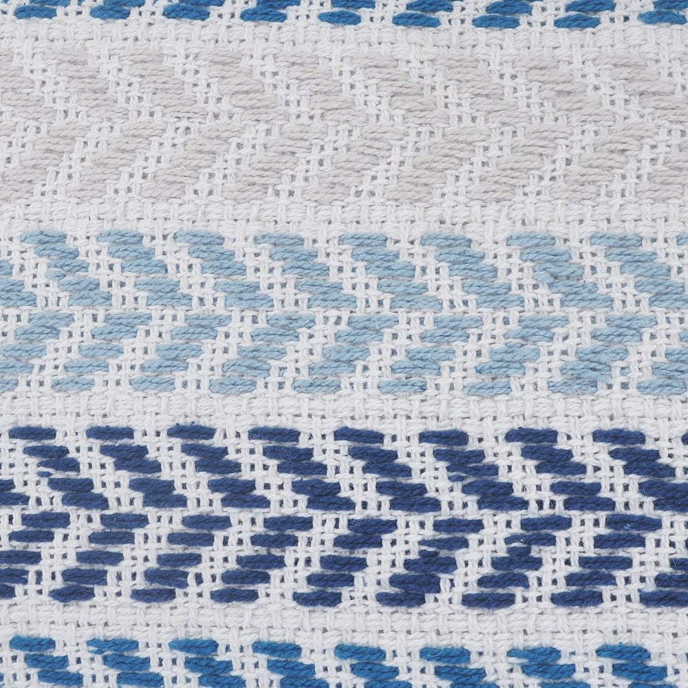 Set of Four 18" X 18" Yellow Beach Chevron Cotton Zippered Pillow