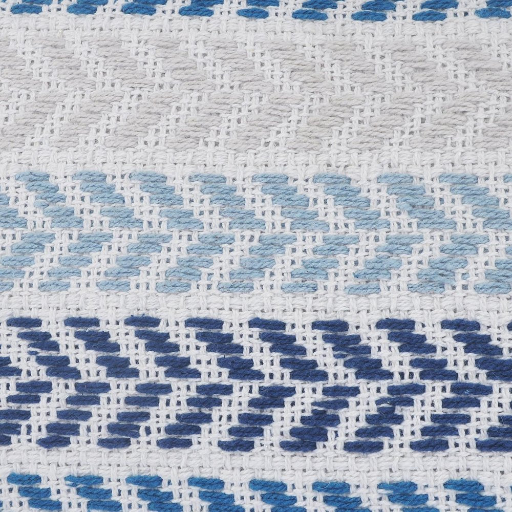 Set of Four 18" X 18" Yellow Beach Chevron Cotton Zippered Pillow