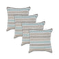 Set of Four 18" X 18" Gray Beach Chevron Cotton Zippered Pillow