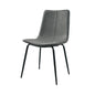 Set of Two Gray and Black Upholstered Faux Leather Dining Side Chairs