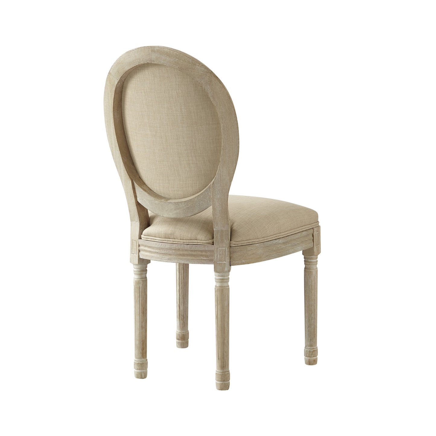 Tufted Beige and Brown Upholstered Linen Dining Side Chair