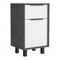 28" Gray Wood One Drawer Nightstand