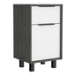 28" Gray Wood One Drawer Nightstand
