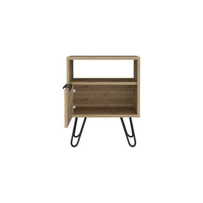 22" Beige Wood Nightstand