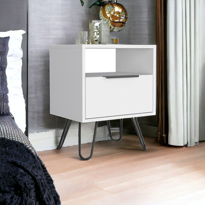22" White Wood Nightstand