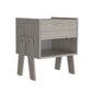 22" Gray One Drawer Faux Wood Nightstand