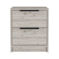 19" Gray Wood Two Drawer Nightstand