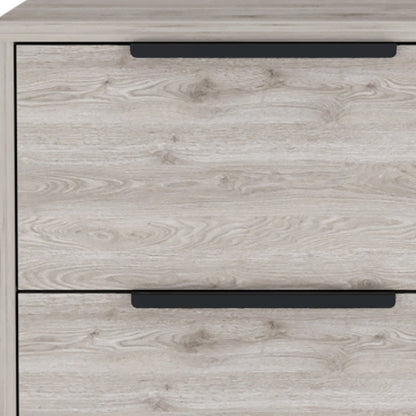 19" Gray Wood Two Drawer Nightstand