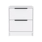 19" White Wood Two Drawer Nightstand