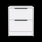 19" White Wood Two Drawer Nightstand
