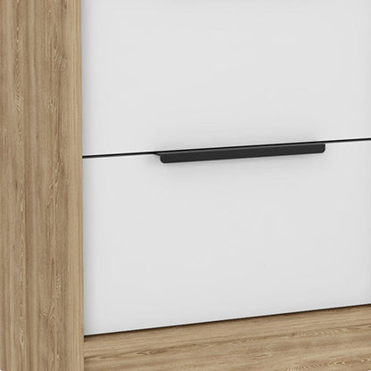 19" White Wood Two Drawer Nightstand