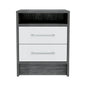 20" Gray Wood Two Drawer Nightstand