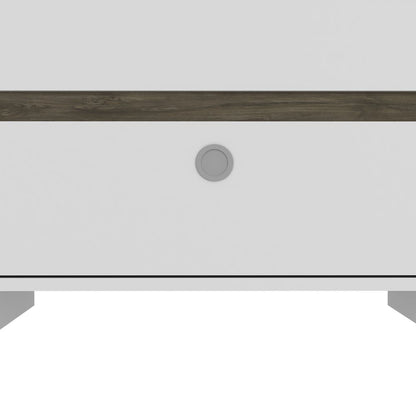 22" White Wood Two Drawer Nightstand